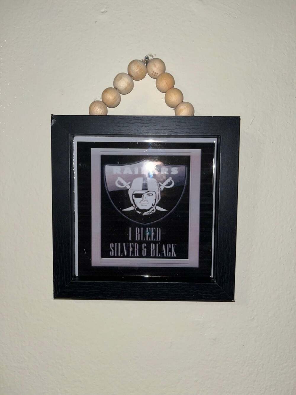 Las Vegas Raiders - “Bleed Silver & Black” Handmade Wooden Fan Art Wall Hanging